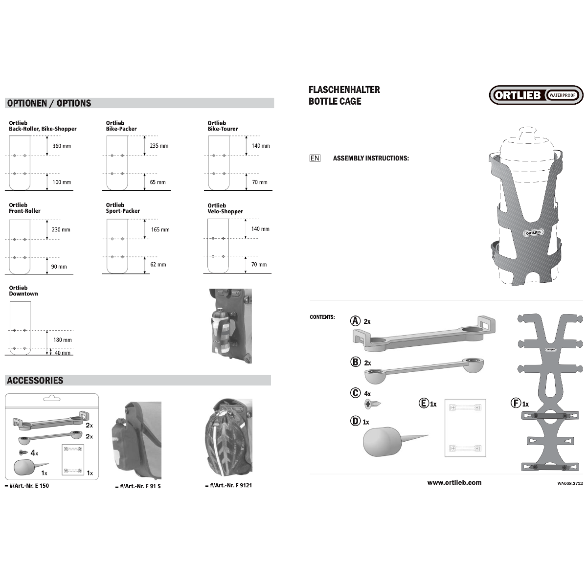 Ortlieb bottle cage deals